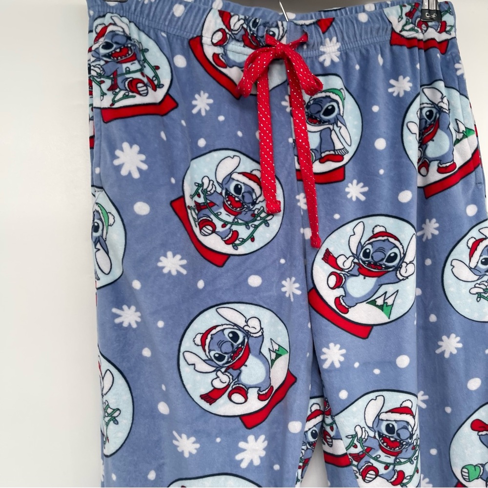 Disney Stitch Christmas Pajama Pants Women Small Fleece Jogger with Pockets - Picture 9 of 12
